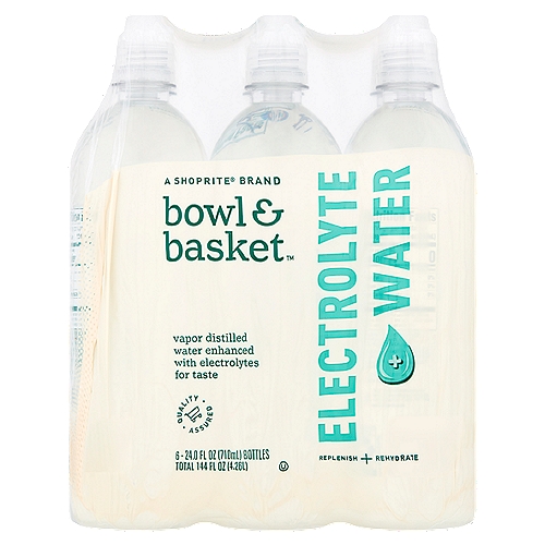 Bowl & Basket Electrolyte Water, 24.0 fl oz, 6 count
