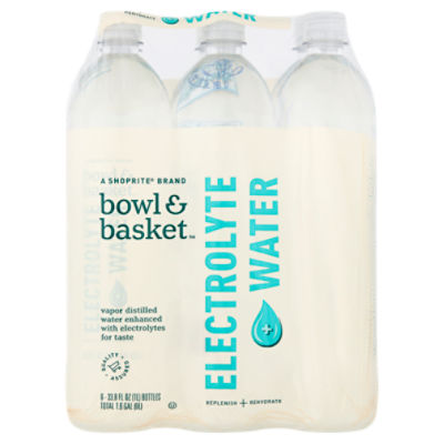 Bowl & Basket Electrolyte Water, 33.8 fl oz, 6 count