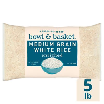 Bowl & Basket Enriched Medium Grain White Rice, 5 lb, 5 Pound