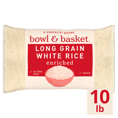 Bowl & Basket Enriched Long Grain White Rice, 10 lb, 10 Pound