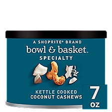 Bowl & Basket Specialty Kettle Cooked Coconut, Cashews, 7 Ounce