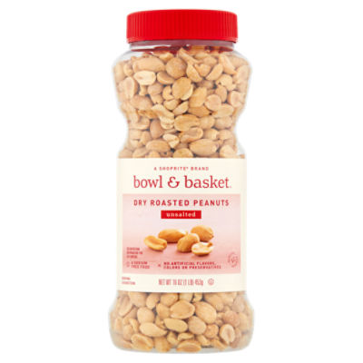 Bowl & Basket Unsalted Dry Roasted Peanuts, 16 oz, 16 Ounce