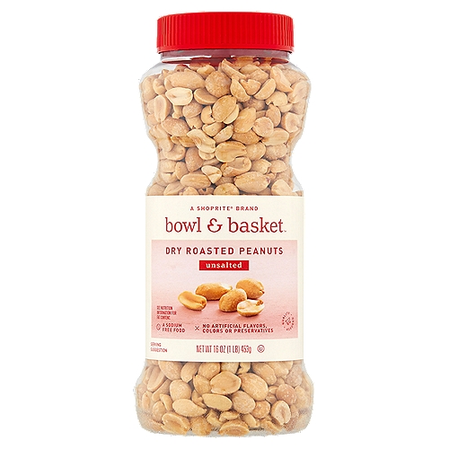 Bowl & Basket Unsalted Dry Roasted Peanuts, 16 oz