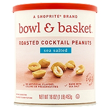 Bowl & Basket Sea Salted Roasted Cocktail Peanuts, 16 oz, 16 Ounce