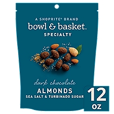 Bowl & Basket Specialty Sea Salt & Turbinado Sugar Dark Chocolate Almonds, 12 oz