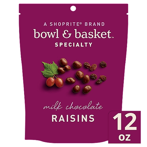 Bowl & Basket Specialty Milk Chocolate Raisins, 12 oz
Plump & Juicy Raisins Dipped in Thick Milk Chocolate