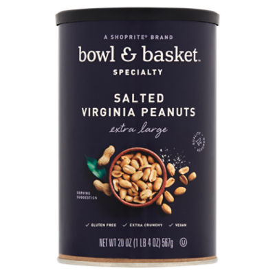 Bowl & Basket Specialty Extra Large Salted Virginia Peanuts, 20 oz, 20 Ounce