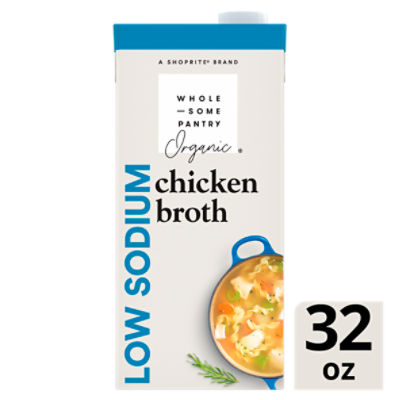 Wholesome Pantry Organic Low Sodium Chicken Broth, 32 oz, 32 Ounce