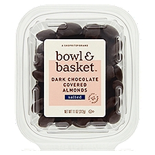 Bowl & Basket Salted, Dark Chocolate Covered Almonds, 11 Ounce
