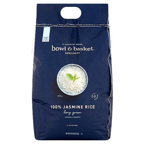 Bowl & Basket Specialty Long Grain 100% Jasmine Rice, 20 lb