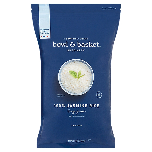 Bowl & Basket Specialty Long Grain 100% Jasmine Rice, 5 lb