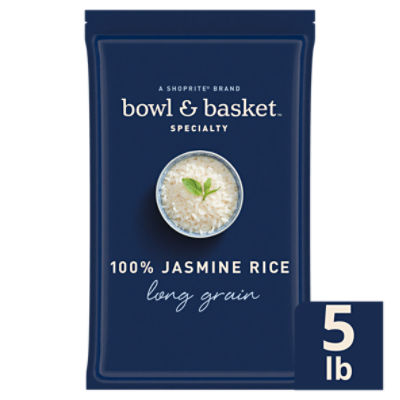 Bowl & Basket Specialty Long Grain 100% Jasmine Rice, 5 lb, 5 Pound