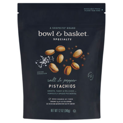 Bowl & Basket Specialty Salt & Pepper Pistachios, 12 oz