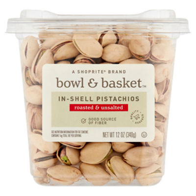 Bowl & Basket Roasted & Unsalted In-Shell Pistachios, 12 oz