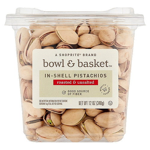 Bowl & Basket Roasted & Unsalted In-Shell Pistachios, 12 oz