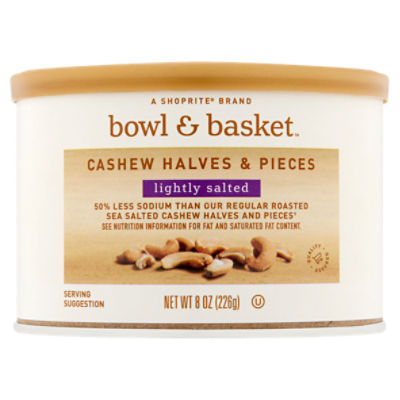Bowl & Basket Lightly Salted Cashew Halves & Pieces, 8 oz, 8 Ounce