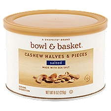 Bowl & Basket Cashew Halves & Pieces Salted, 8 Ounce