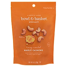 Bowl & Basket Specialty Honey Roasted Whole, Cashews, 8 Ounce