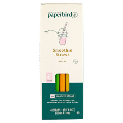 Paperbird Sturdy Smoothie Straws, 40 count