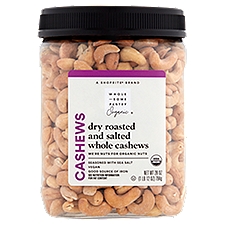 Wholesome Pantry Organic Dry Roasted and Salted Whole Cashews, 28 oz