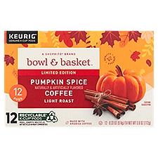 Bowl & Basket Light Roast Pumpkin Spice Coffee K-Cup Pods, 0.33 oz, 12 count, 3.9 Ounce