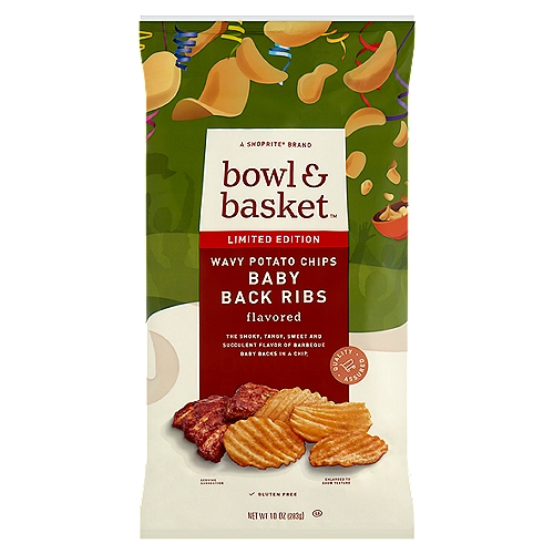 Bowl & Basket Baby Back Ribs Flavored Wavy Potato Chips Limited Edition, 10 oz
The Smoky, Tangy, Sweet and Succulent Flavor of Barbeque Baby Backs in a Chip
