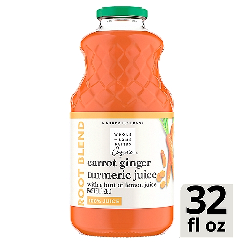 Wholesome Pantry Organic Root Blend Carrot Ginger Turmeric 100% Juice, 32 fl oz