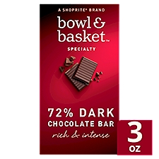 Bowl & Basket Specialty 72% Dark Chocolate Bar, 3 oz, 3 Ounce