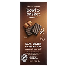 Bowl & Basket Specialty Caramel Sea Salt 54% Dark Chocolate Bar, 3 oz, 3 Ounce