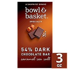 Bowl & Basket Specialty Caramel Sea Salt 54% Dark Chocolate Bar, 3 oz, 3 Ounce