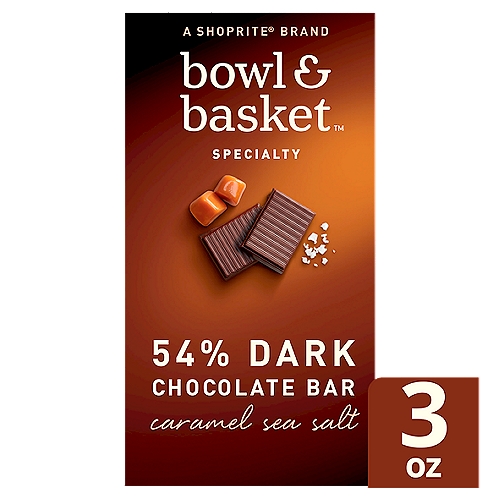 Bowl & Basket Specialty Caramel Sea Salt 54% Dark Chocolate Bar, 3 oz