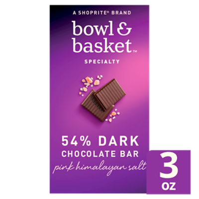 Bowl & Basket Specialty Pink Himalayan Salt 54% Dark Chocolate Bar, 3 oz