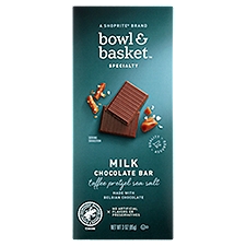 Bowl & Basket Specialty Toffee Pretzel Sea Salt, Milk Chocolate Bar, 3 Ounce