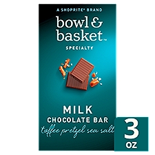 Bowl & Basket Specialty Toffee Pretzel Sea Salt Milk Chocolate Bar, 3 oz