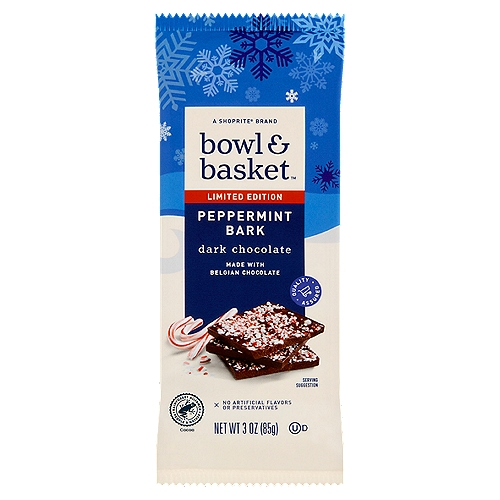 Bowl & Basket Peppermint Bark Dark Chocolate Limited Edition, 3 oz