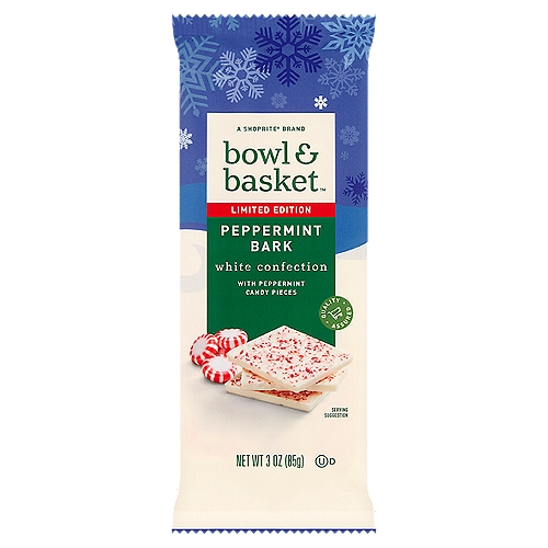 Bowl & Basket Peppermint Bark White Confection Limited Edition, 3 oz