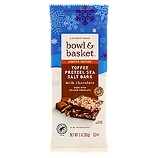 Bowl & Basket Toffee Pretzel Sea Salt Bark Milk Chocolate Limited Edition, 3 oz, 3 Ounce
