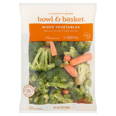 Bowl & Basket Broccoli Florets & Baby Carrots, Mixed Vegetables