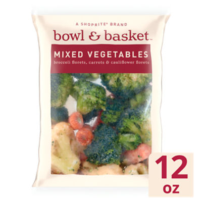 Bowl & Basket Broccoli Florets, Carrots & Cauliflower Florets Mixed Vegetables, 12 oz, 12 Ounce