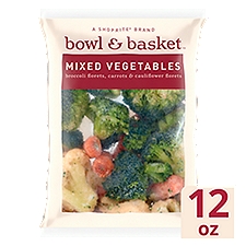 Bowl & Basket Broccoli Florets, Carrots & Cauliflower Florets Mixed Vegetables, 12 oz, 12 Ounce