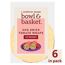 Bowl & Basket 10 Inches Sun Dried Tomato Wraps, 6 count, 15 oz