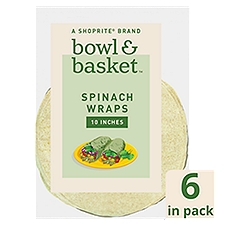 Bowl & Basket Spinach Wraps, 10 inches, 6 count, 15 oz, 15 Ounce