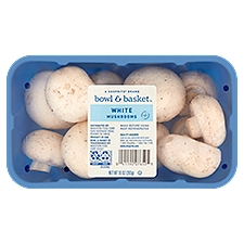Bowl & Basket White Mushrooms, 10 oz, 10 Ounce