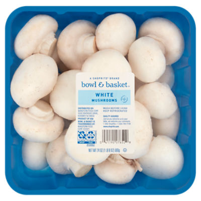 Bowl & Basket White Mushrooms, 24 oz, 24 Ounce