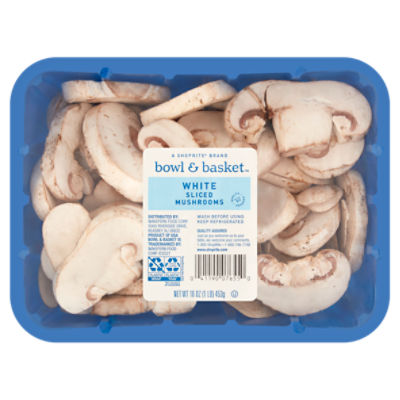 Bowl & Basket White Sliced Mushrooms, 16 oz, 16 Ounce