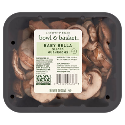 Bowl & Basket Baby Bella Sliced Mushrooms, 8 oz, 8 Ounce