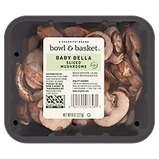 Bowl & Basket Mushrooms, Baby Bella Sliced, 8 Ounce