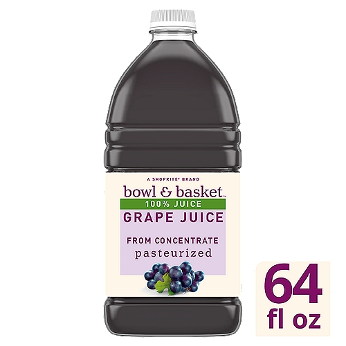 Bowl & Basket Grape 100% Juice, 64 fl oz
A Grape Juice Blend Made with Concord Grapes. From Concentrate with Added Ingredients.