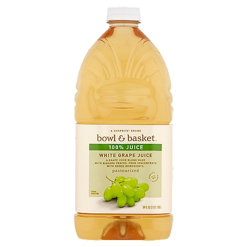 Bowl & Basket White Grape Juice, 64 fl oz
A Grape Juice Blend Made with Niagara Grapes. From Concentrate with Added Ingredients.