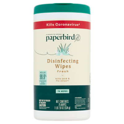 Paperbird Fresh Disinfecting Wipes, 75 count, 1 lb 2.8 oz